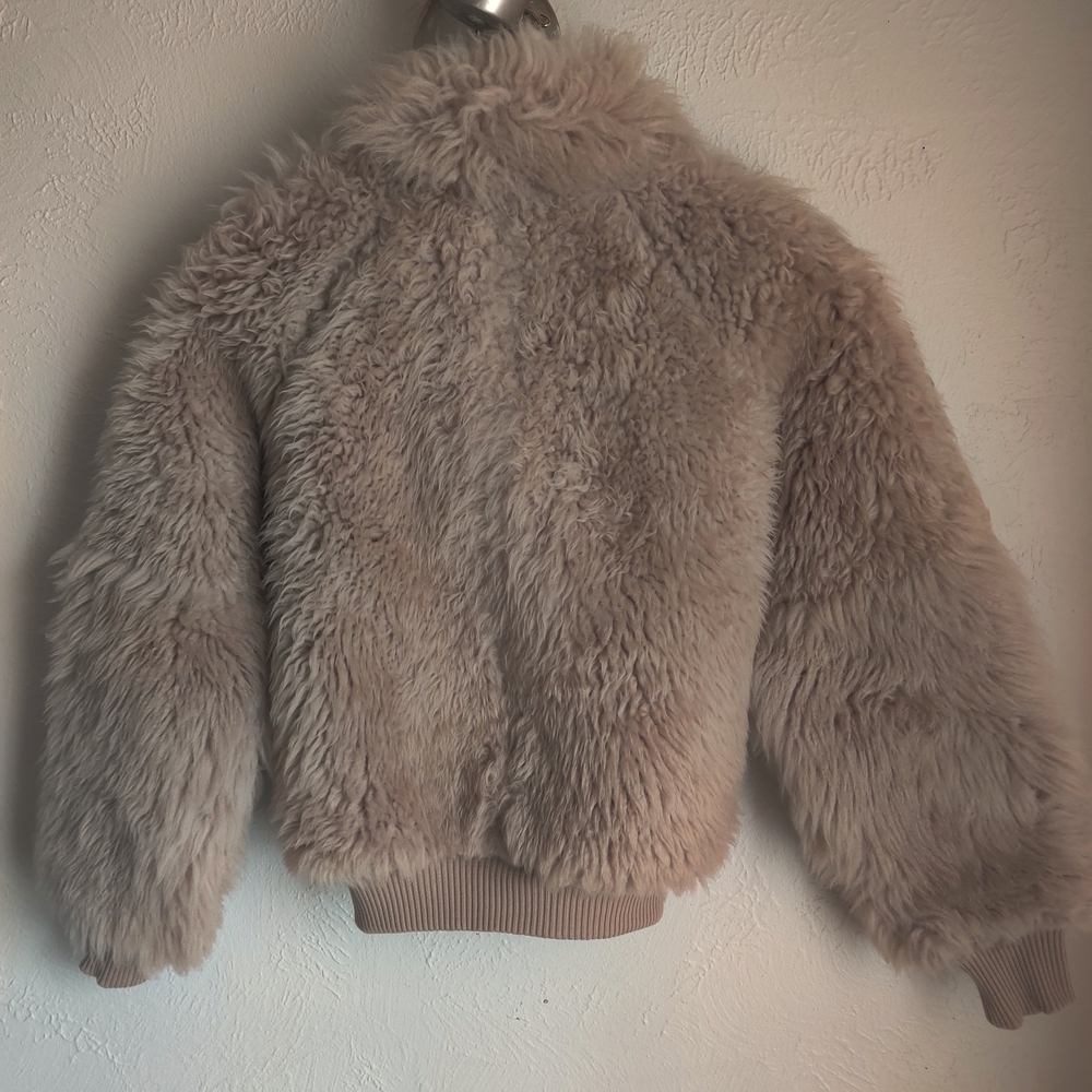 Madewell Genuine Lamb Fur Shearling Leather Coat Cropped Teddy Jacket - Picture 2 of 10